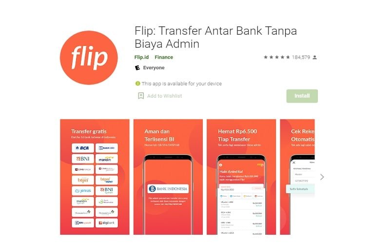 aplikasi transfer uang Flip