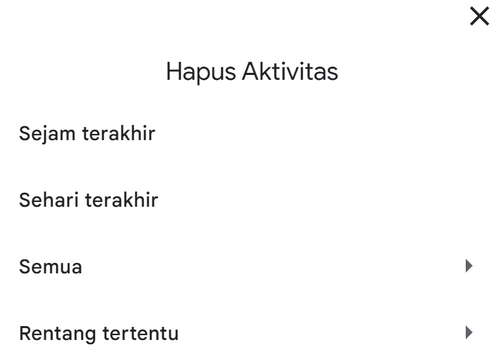 cara menghapus riwayat google