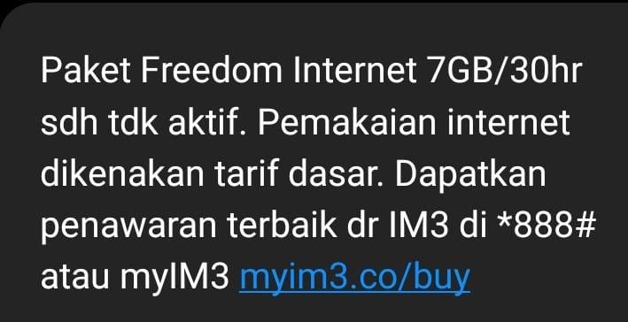 cara unreg paket indosat